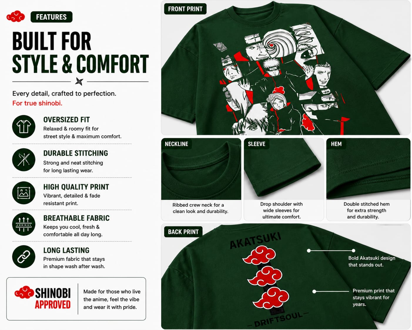 DRIFTSOUL Limitless Series Oversized Tee | 260 GSM Premium