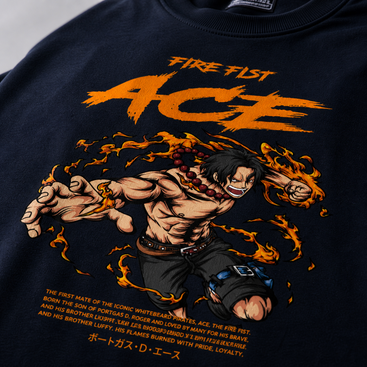 DRIFTSOUL Fire Fist Ace Oversized T-Shirt – 260 GSM Heavyweight Anime Streetwear